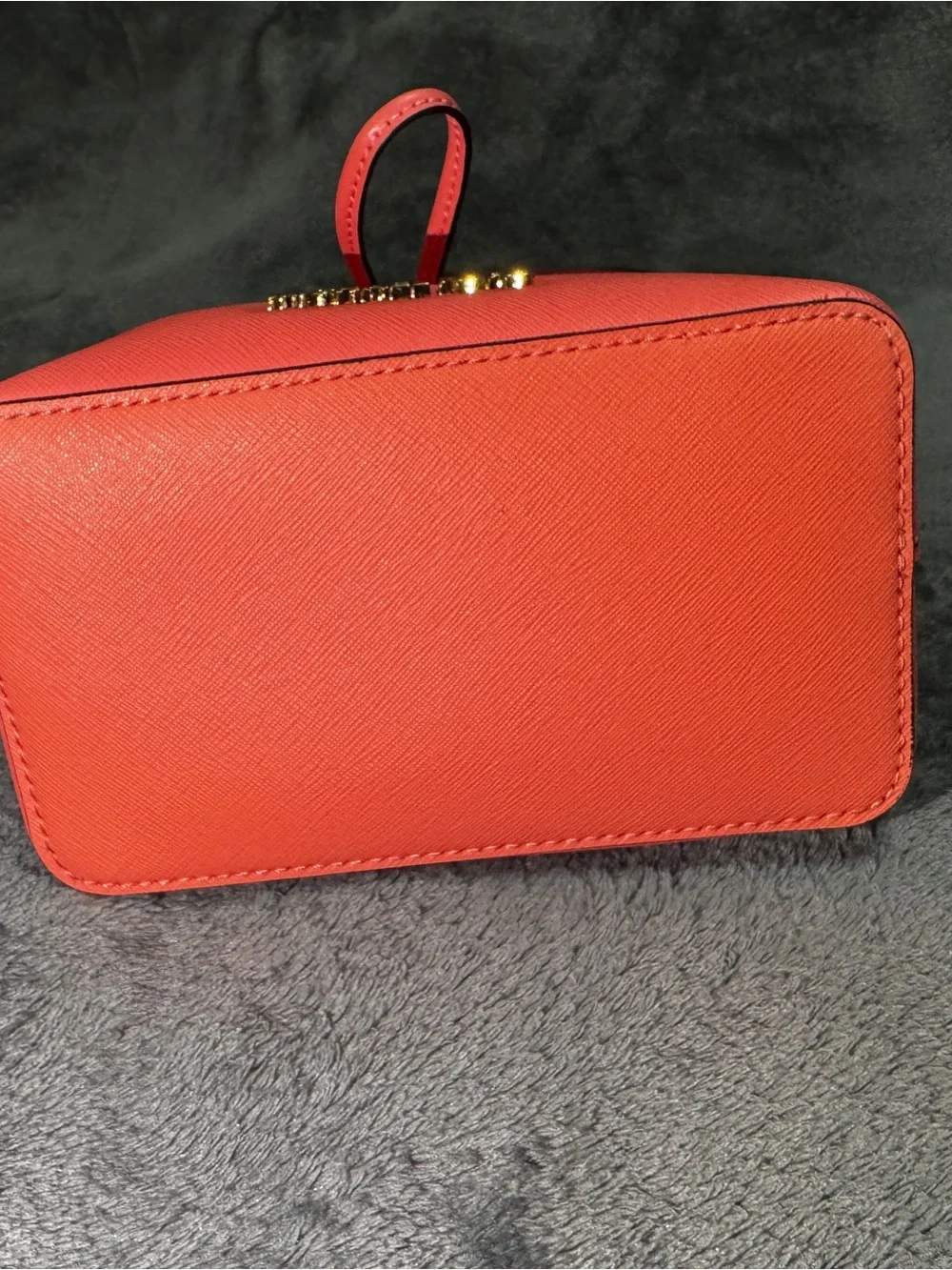 MICHAEL KORS Coral-Red Saffiano Bucket Crossbody